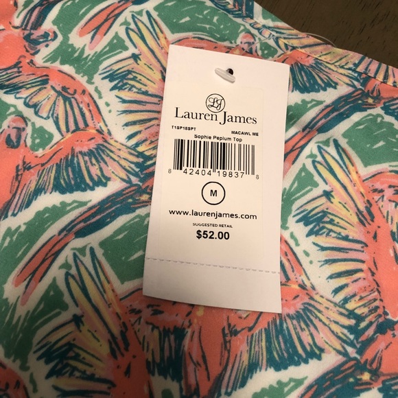 NWT Lauren James Sophie peplum top - Picture 4 of 4